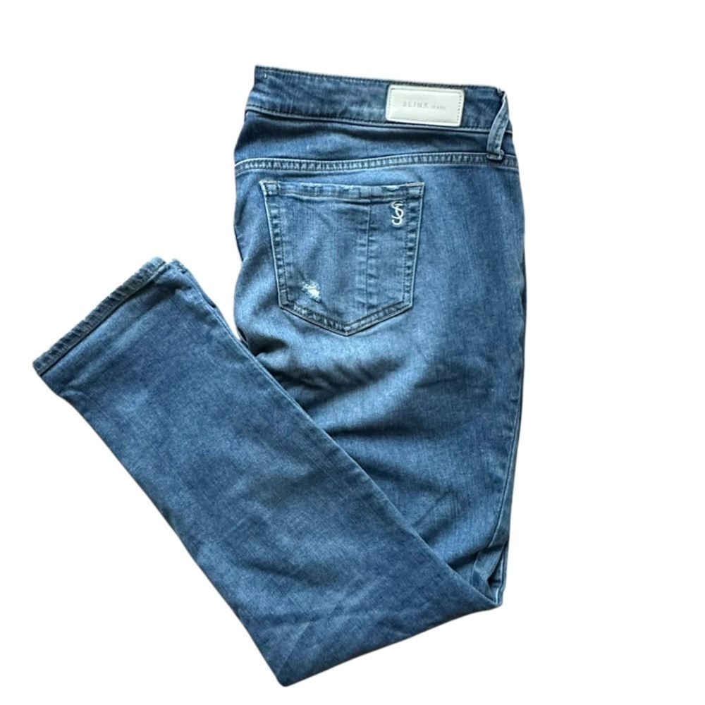 Slink Jeans Curvy Distressed Light Wash Ankle Jeans Sz 16 - Picture 2 of 7